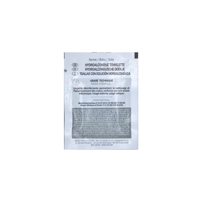 Lingettes hydroalcooliques - composant premiers secours VitaKit